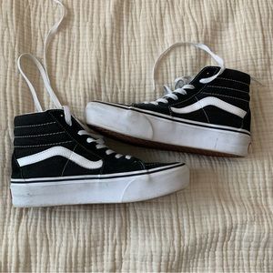 Vans Platform Black Suede Hightop 8.5